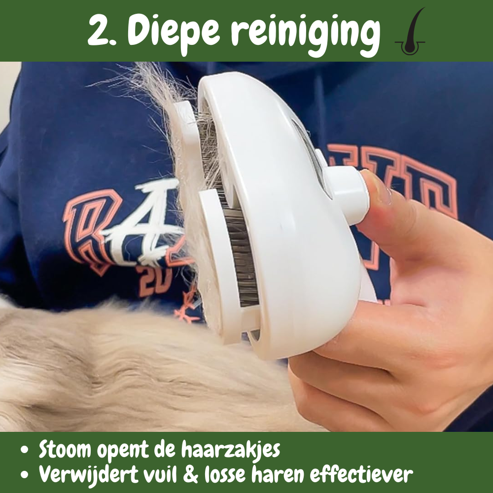 SteamCare Hondenborstel - Werkt Antistatisch & Hydrateert de Huid