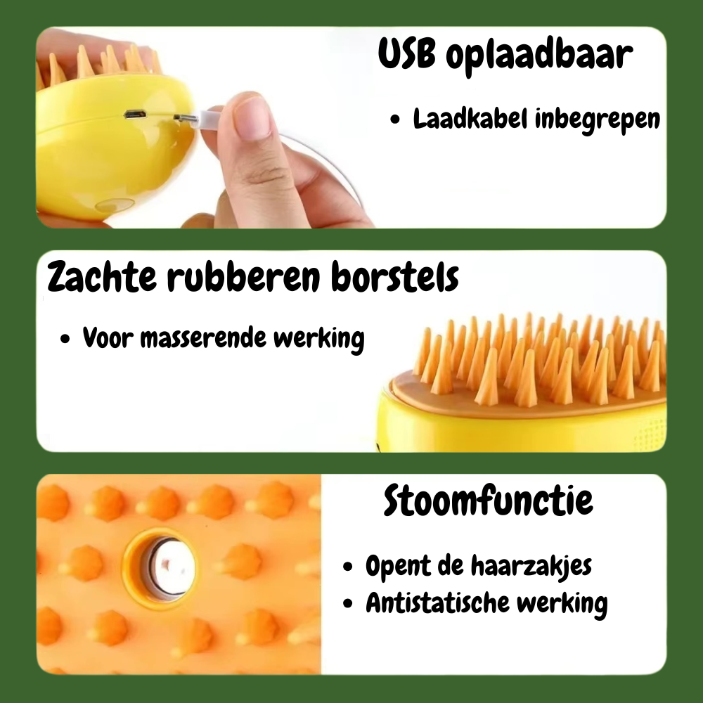 SteamTech Stoomborstel voor Honden en Katten