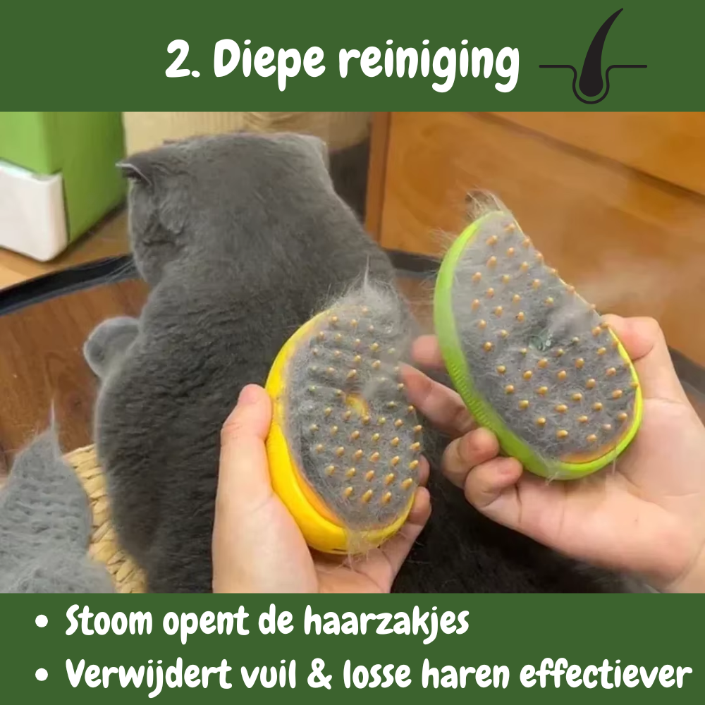SteamTech Stoomborstel voor Honden en Katten Diepe reiniging