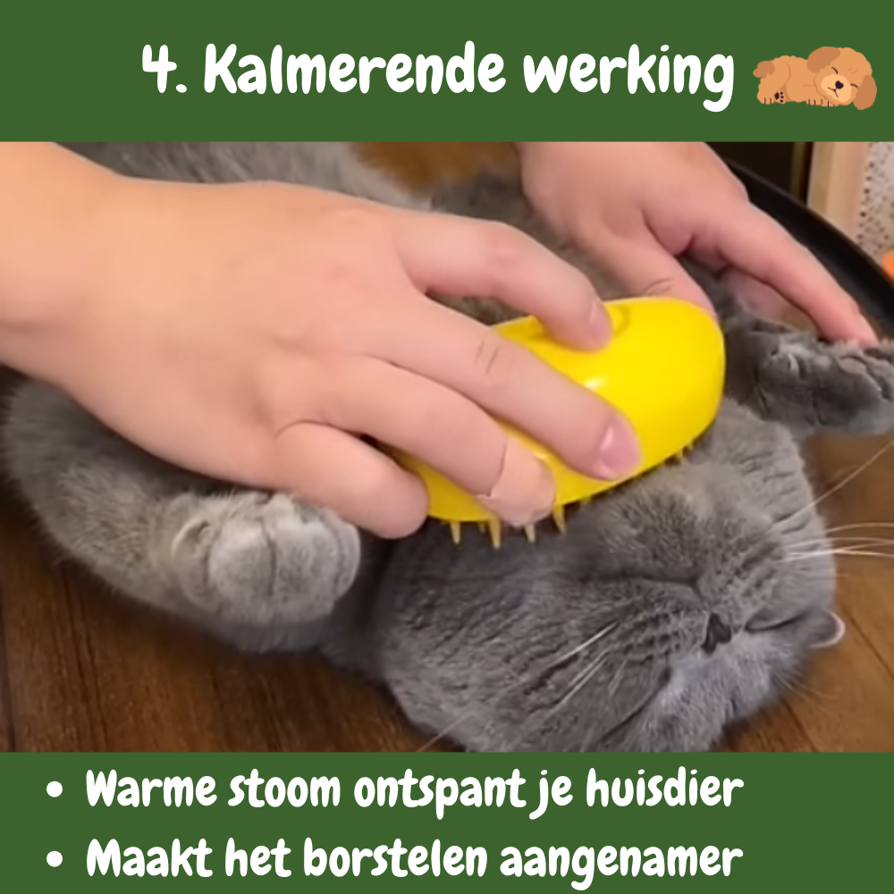 SteamTech Stoomborstel voor Honden en Katten Kalmerende werking
