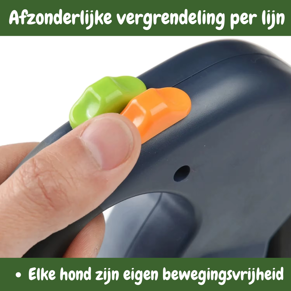 TwinWalker - Dubbele Hondenriem met Rolmechanisme