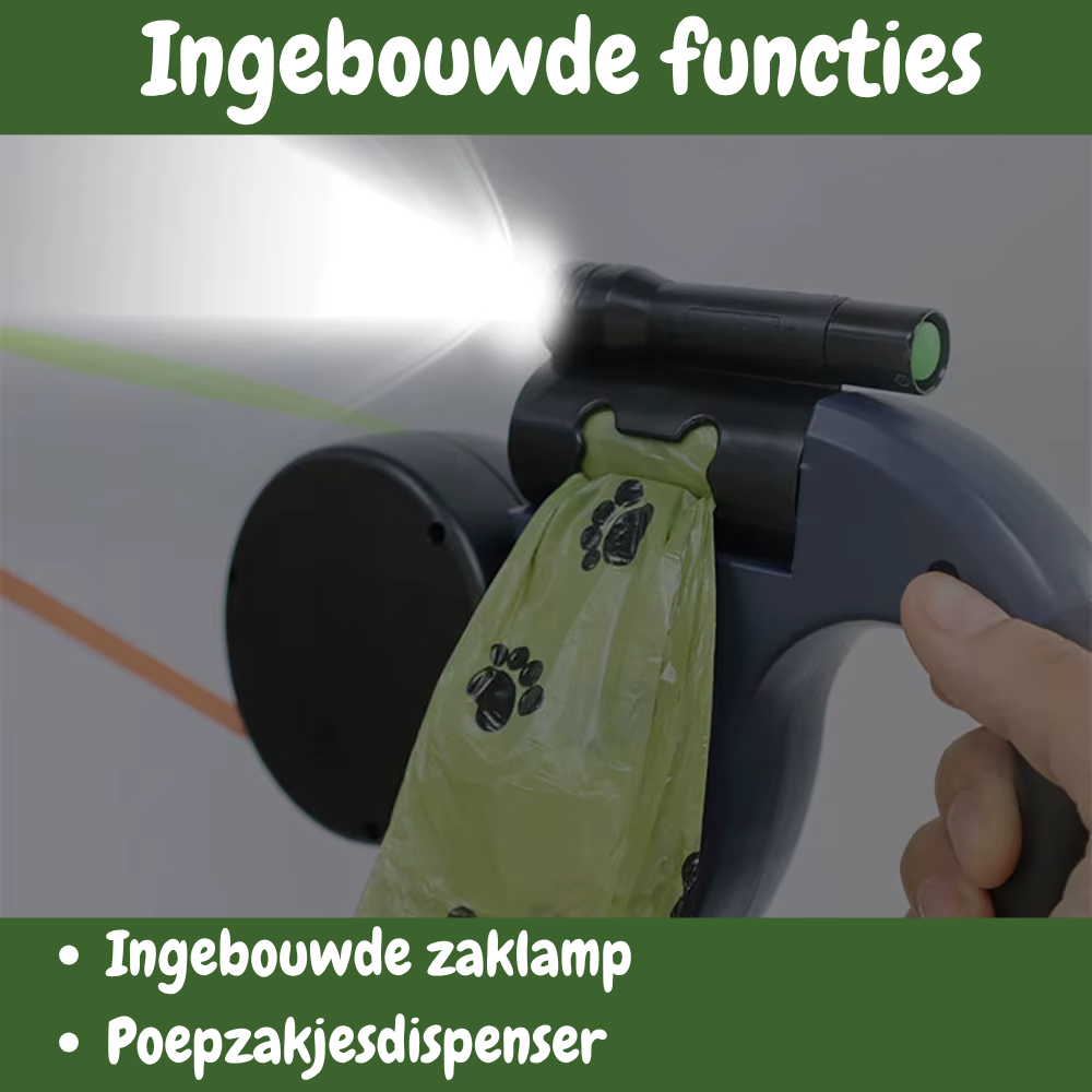 TwinWalker - Dubbele Hondenriem met Rolmechanisme